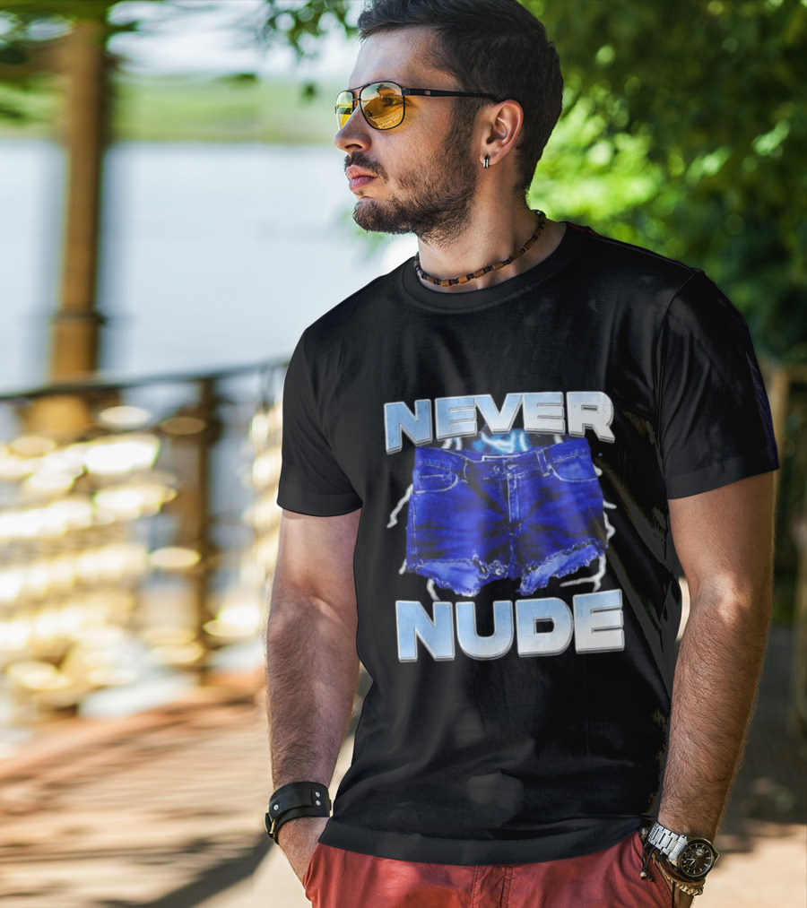 Never Nude Tobias Funke Denim Shorts Meme T-Shirt