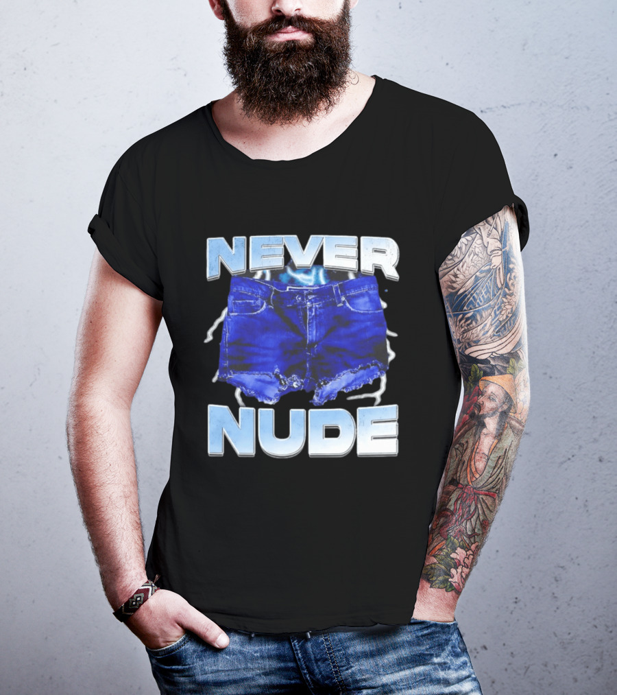 Never Nude Tobias Funke Denim Shorts Meme T-Shirt