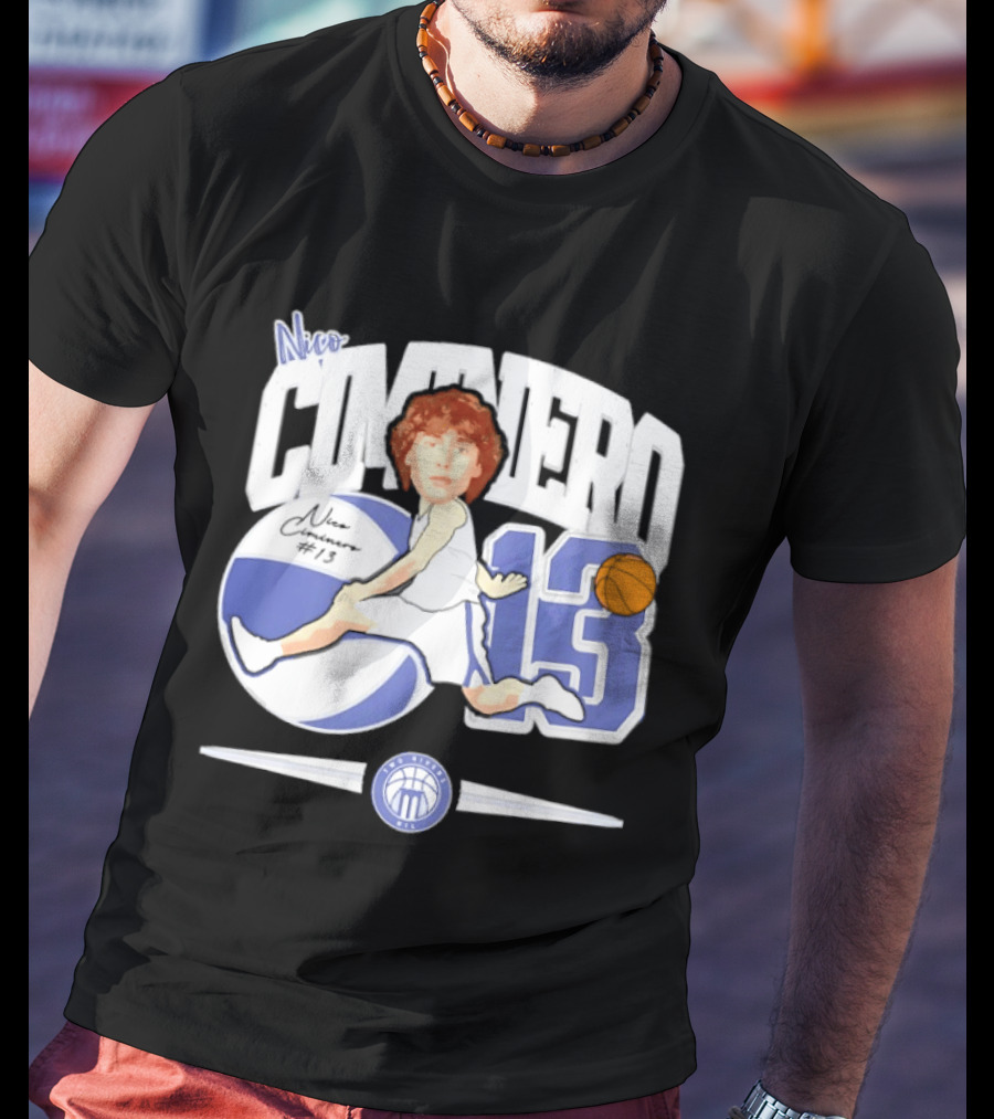 Nico Ciminero 13 Basketball Caricature Marietta College Athletics T-Shirt