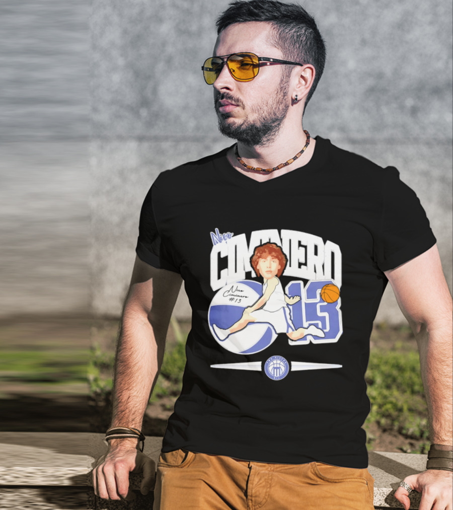 Nico Ciminero 13 Basketball Caricature Marietta College Athletics T-Shirt