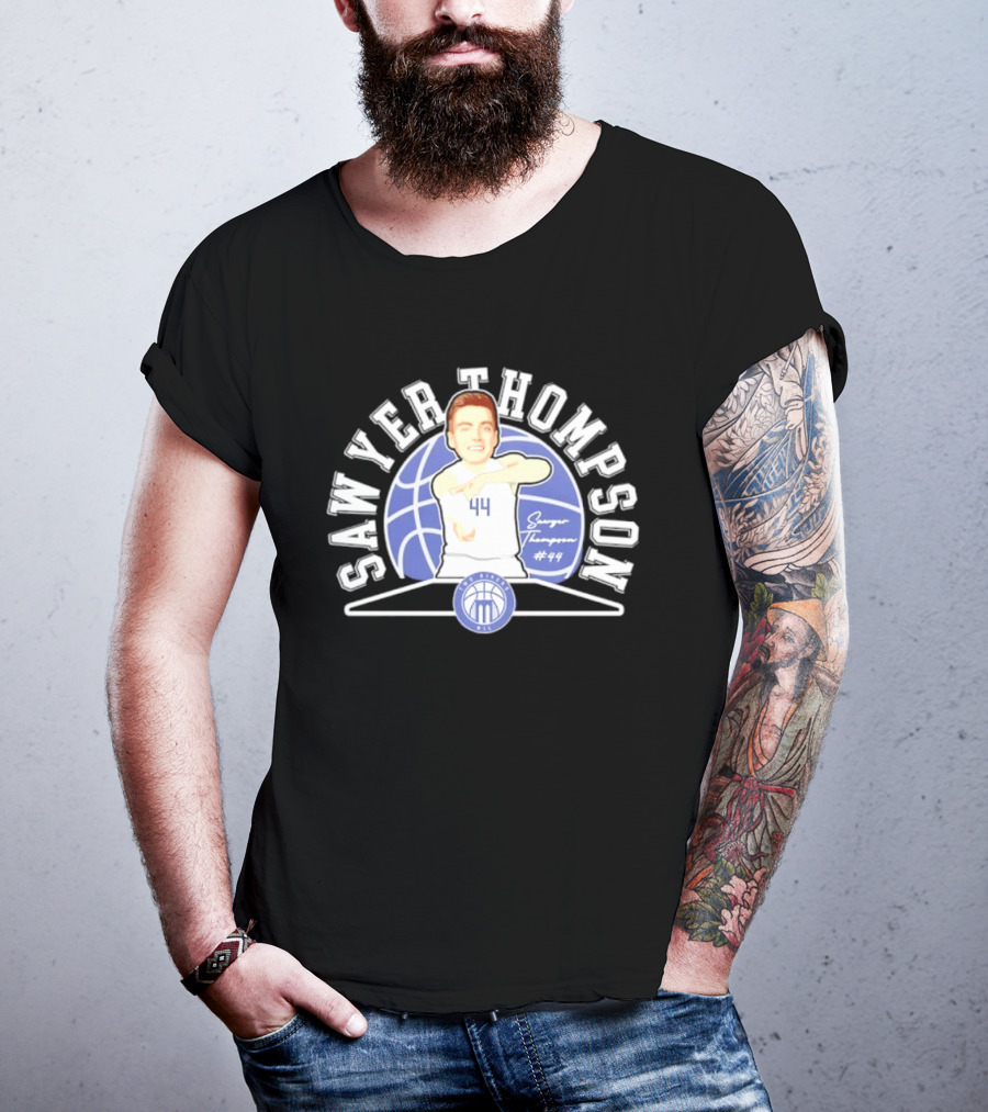 Sawyer Thompson 44 Marietta College Athletics Basketball Player Caricature T-Shirt