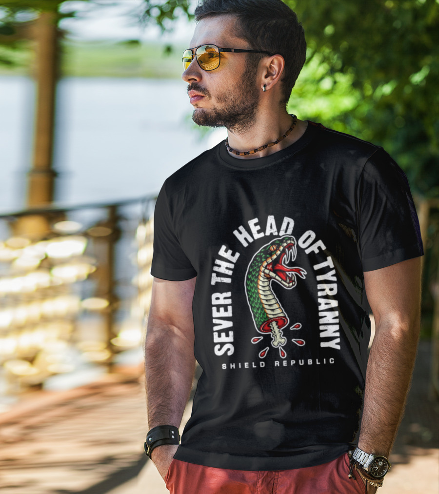 Sever The Head Of Tyranny Shield Republic Snake T-Shirt