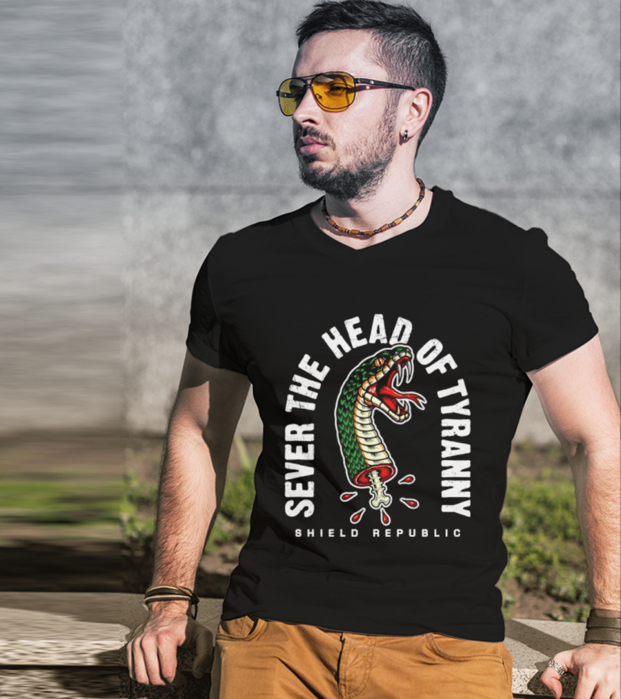 Sever The Head Of Tyranny Shield Republic Snake T-Shirt