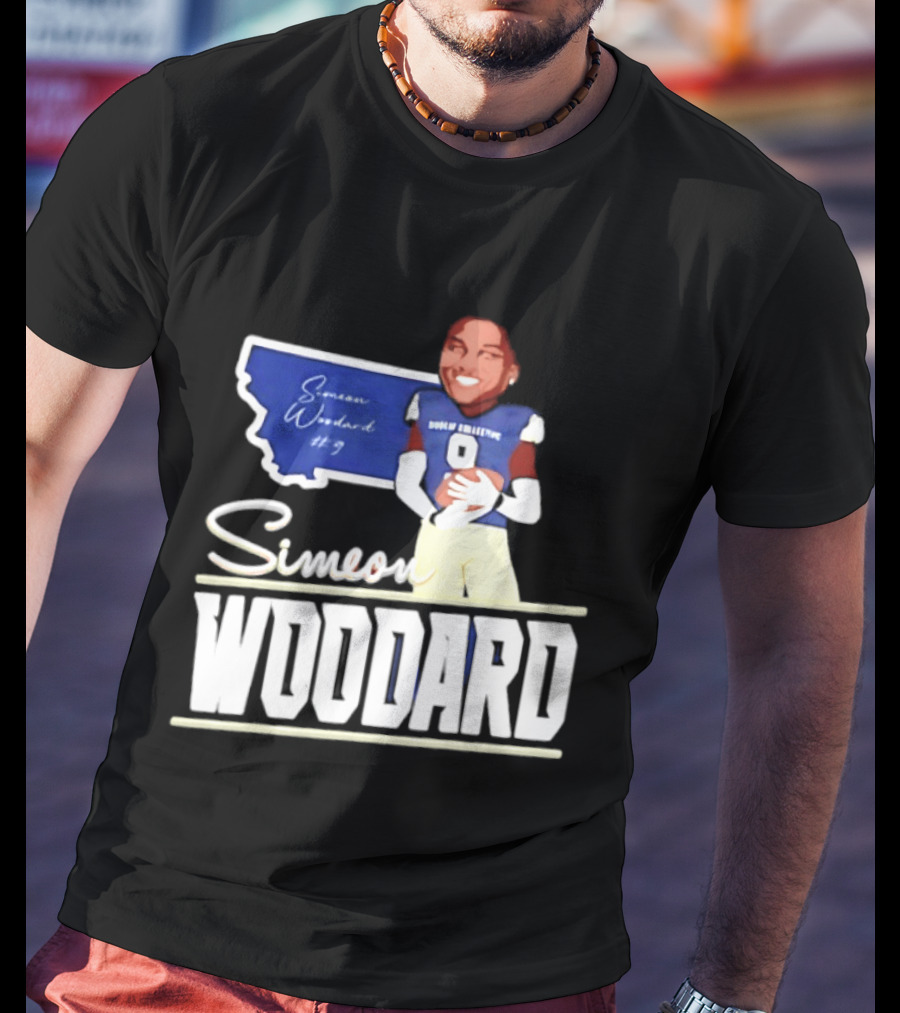 Simeon Woodard 9 Montana State Bobcats Football T-Shirt