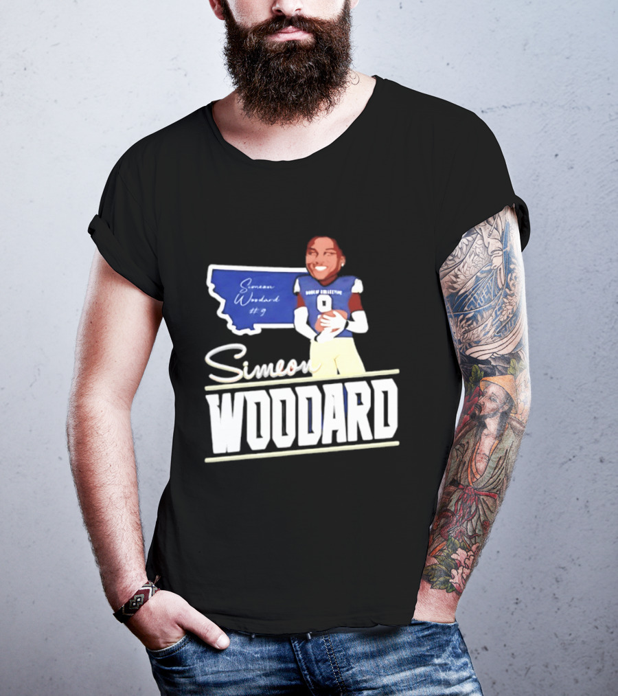 Simeon Woodard 9 Montana State Bobcats Football T-Shirt