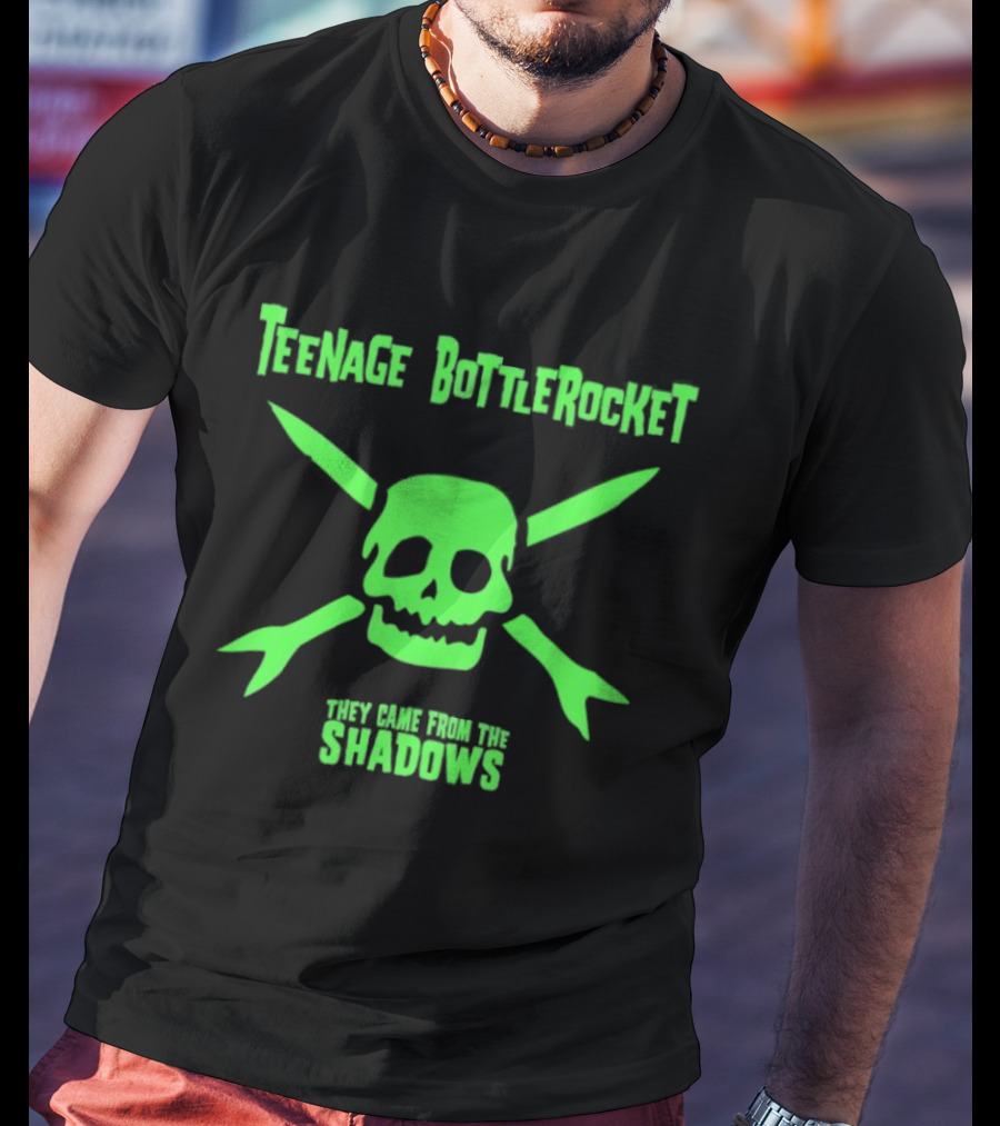 Teenage Bottlerocket Neon Skull Crossbones They Came From The Shadows T-Shirt