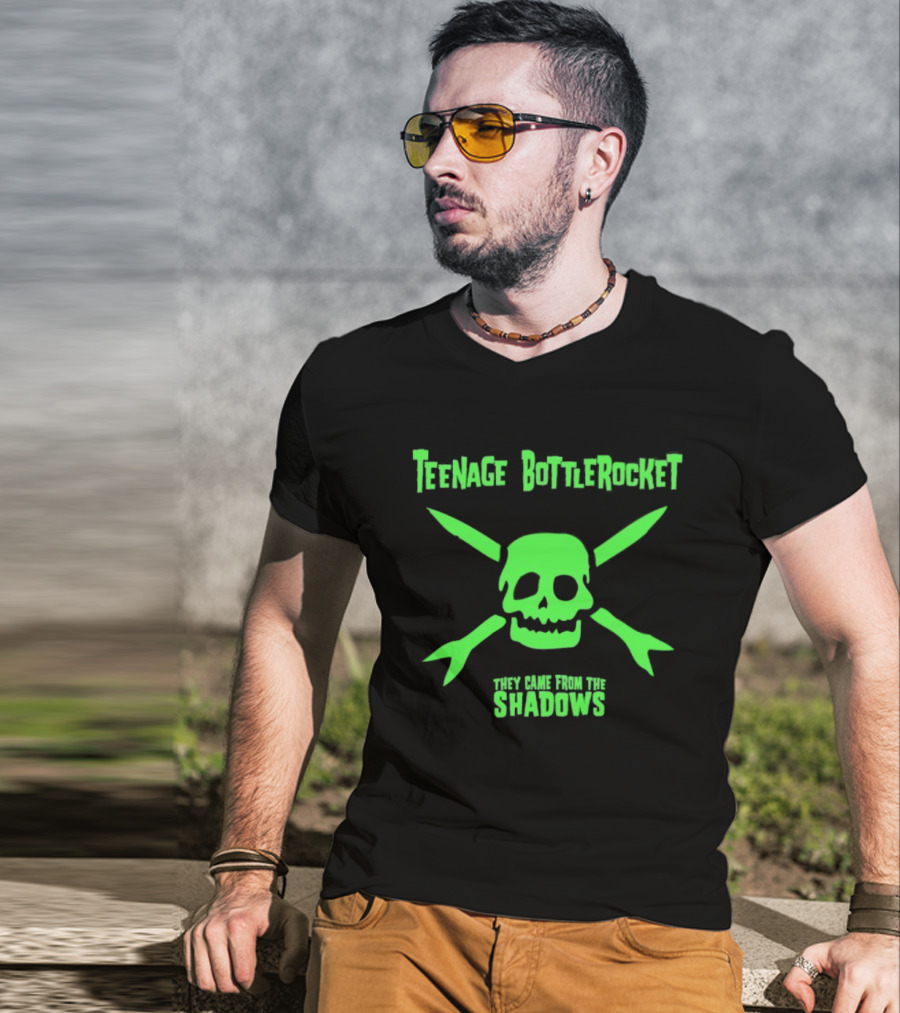 Teenage Bottlerocket Neon Skull Crossbones They Came From The Shadows T-Shirt