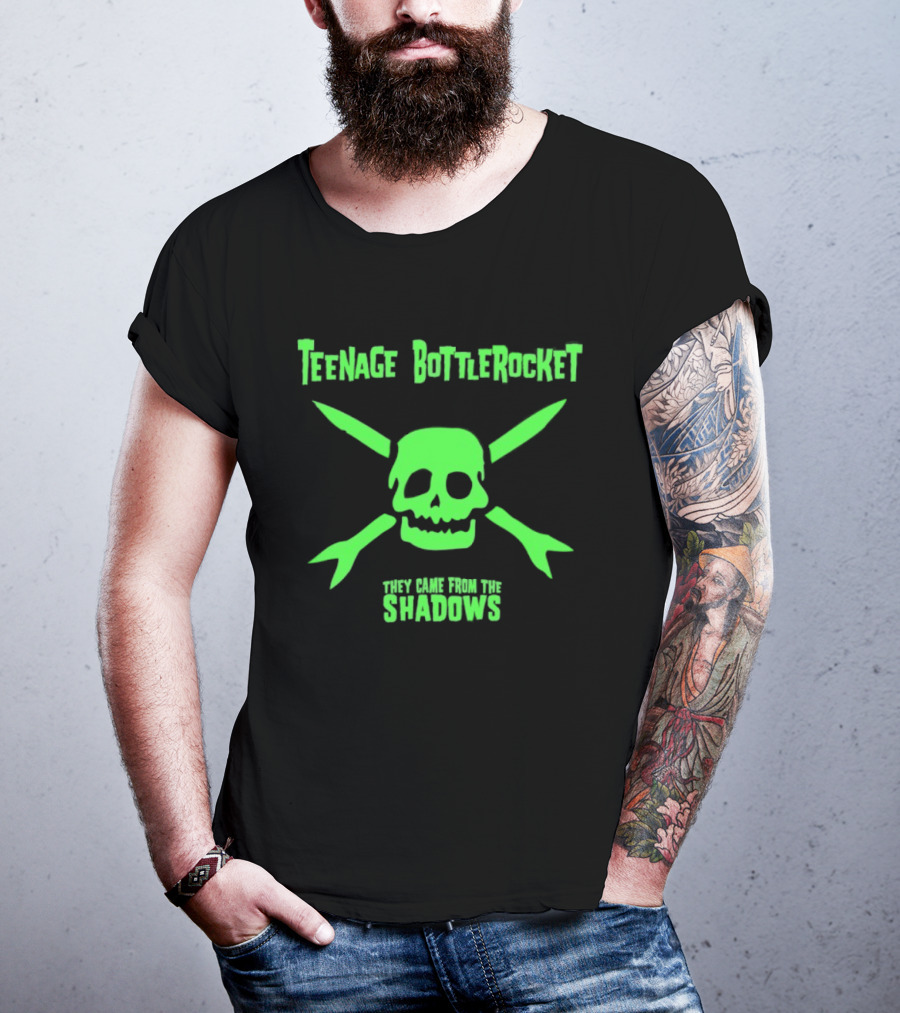 Teenage Bottlerocket Neon Skull Crossbones They Came From The Shadows T-Shirt