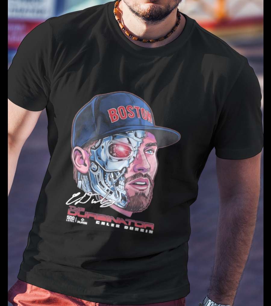Boston Red Sox The Durbinator Caleb Durbin Cyborg Baseball T-Shirt