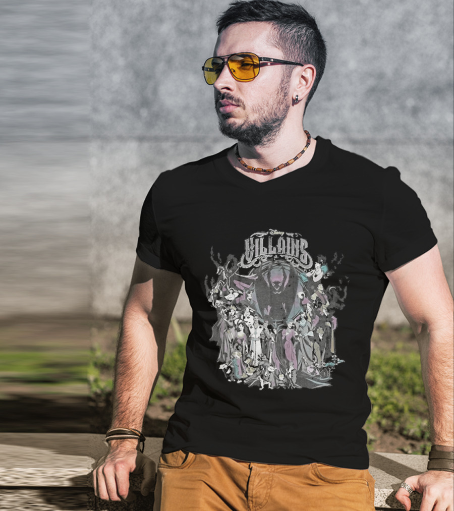 Tokyo Disney Resort Villains Evil Queen Ursula Maleficent Jafar Captain Hook Hades Dr. Facilier Scar T-Shirt
