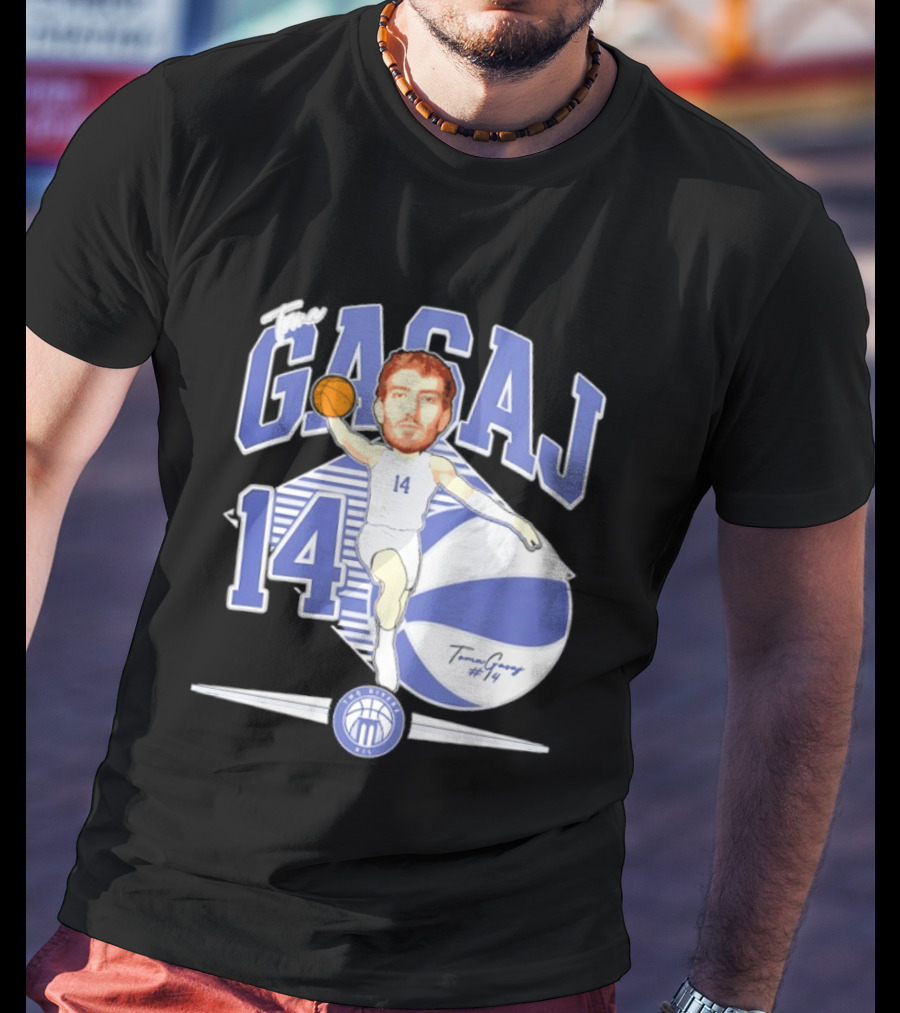 The Gasaj 14 Marietta College Athletics Basketball Caricature T-Shirt