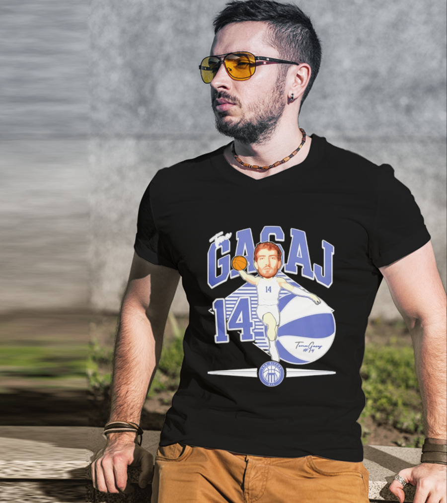The Gasaj 14 Marietta College Athletics Basketball Caricature T-Shirt
