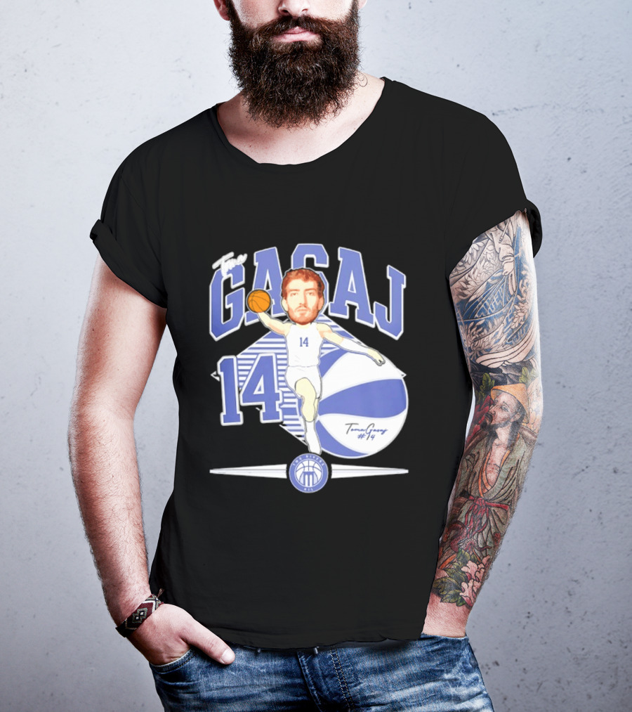 The Gasaj 14 Marietta College Athletics Basketball Caricature T-Shirt