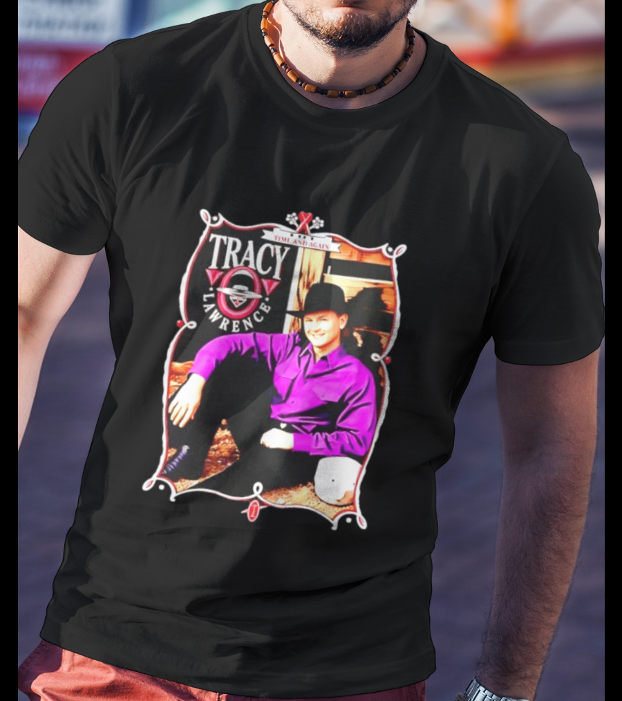 Tracy Lawrence Time And Again Country Music Purple Suit Cowboy Hat T-Shirt