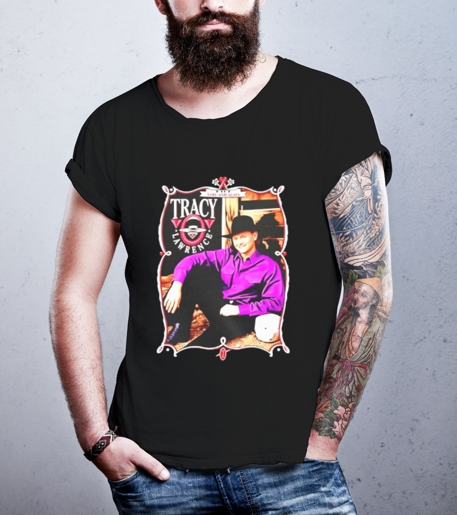 Tracy Lawrence Time And Again Country Music Purple Suit Cowboy Hat T-Shirt