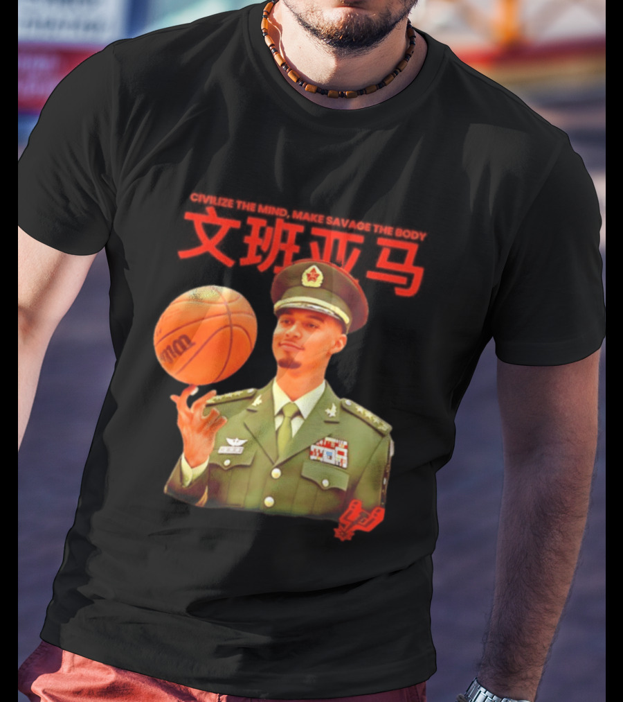 Victor Wembanyama SA Spurs Civilize The Mind Make Savage The Body Basketball Uniform T-Shirt