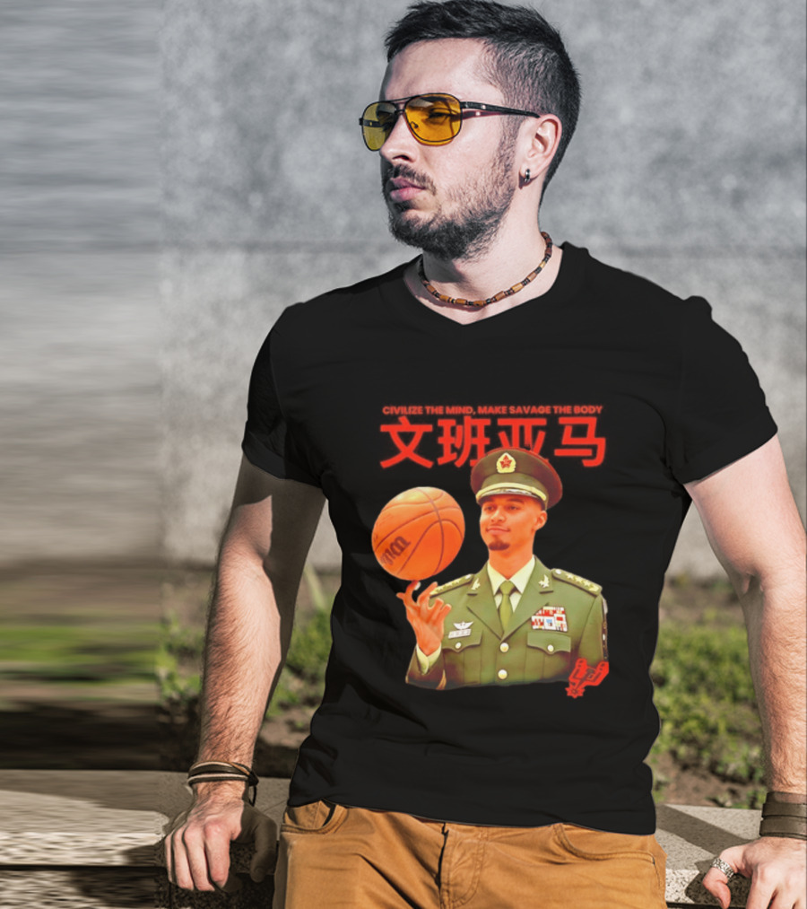 Victor Wembanyama SA Spurs Civilize The Mind Make Savage The Body Basketball Uniform T-Shirt