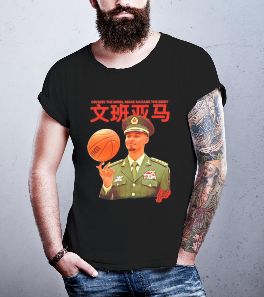 Victor Wembanyama SA Spurs Civilize The Mind Make Savage The Body Basketball Uniform T-Shirt
