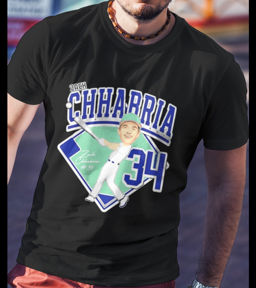 Chhabria 34 Drew University Athletics Baseball Caricature Zach Chhabria T-Shirt