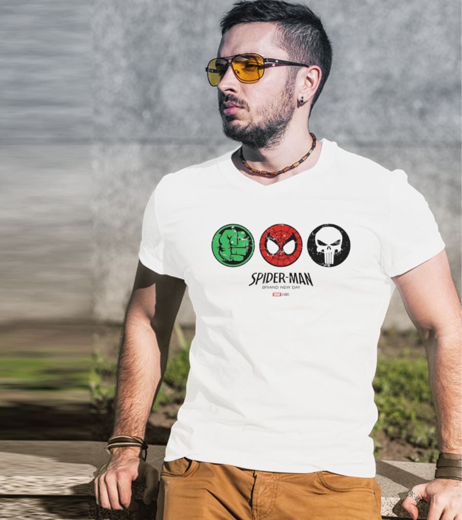 Hulk Spider Man Punisher Marvel Brand New Day T-Shirt