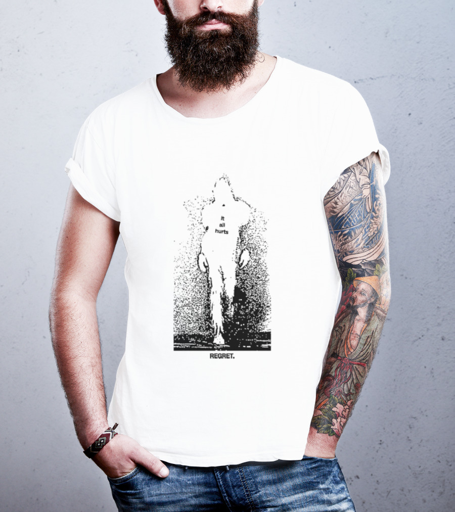 It All Hurts Regret Sadness Existential Skeleton Ghostly Figure T-Shirt