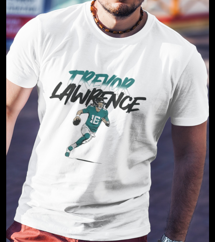 Trevor Lawrence 16 Jacksonville Jaguars Quarterback Action Pose T-Shirt