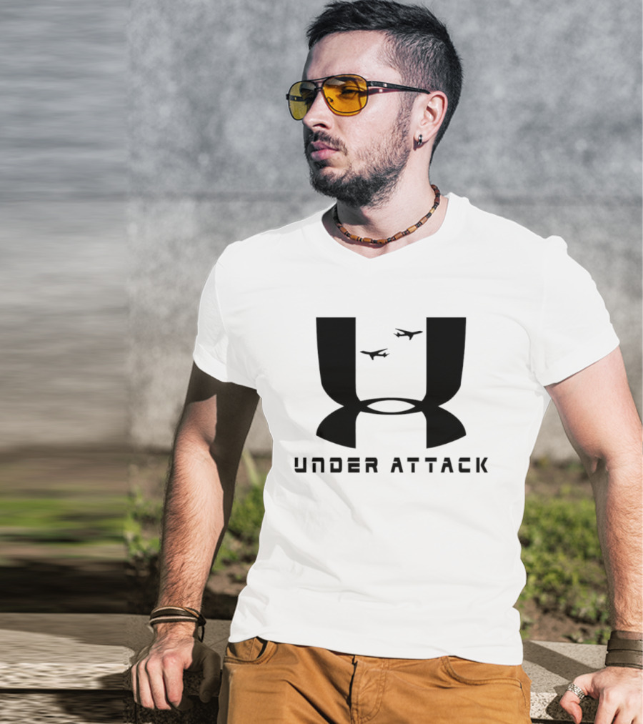 Under Attack Parody Logo With Airplanes T-Shirt