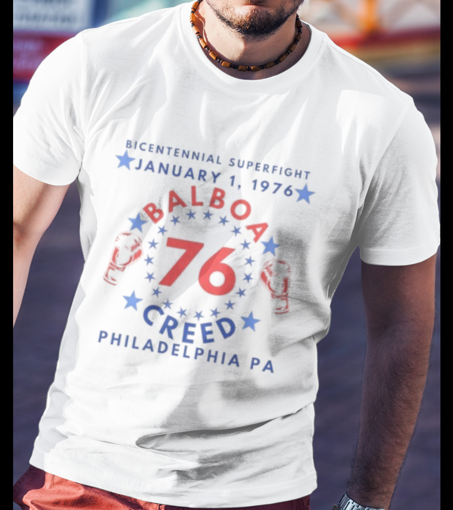 Rocky Balboa Vs Apollo Creed Bicentennial Superfight January 1 1976 Philadelphia PA T-Shirt