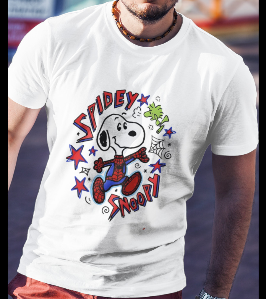 Spidey Snoopy Woodstock 2026 Crossover With Stars And Webs T-Shirt