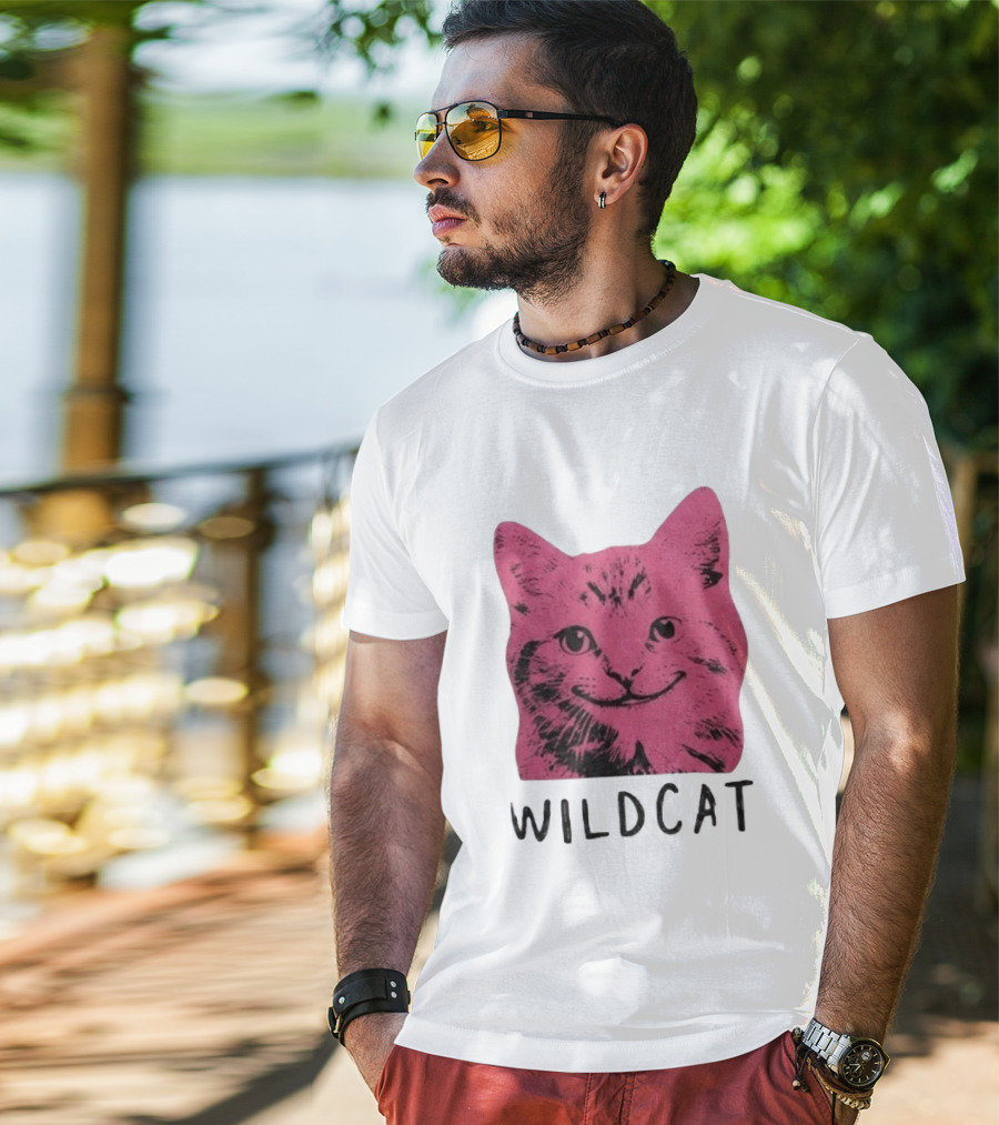 Wildcat Pink Cat Feline Animal T-Shirt