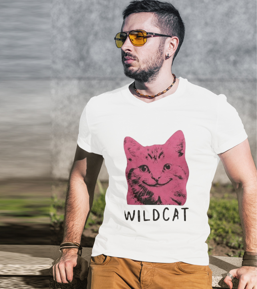 Wildcat Pink Cat Feline Animal T-Shirt