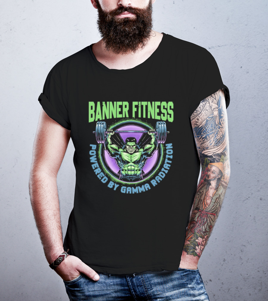 Banner Fitness Powered By Gamma Radiation Lifting Strength Hero T-Shirt