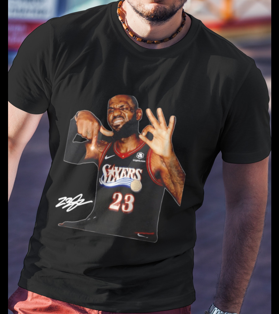 LeBron James Philadelphia Sixers Basketball Jersey Number 23 T-Shirt