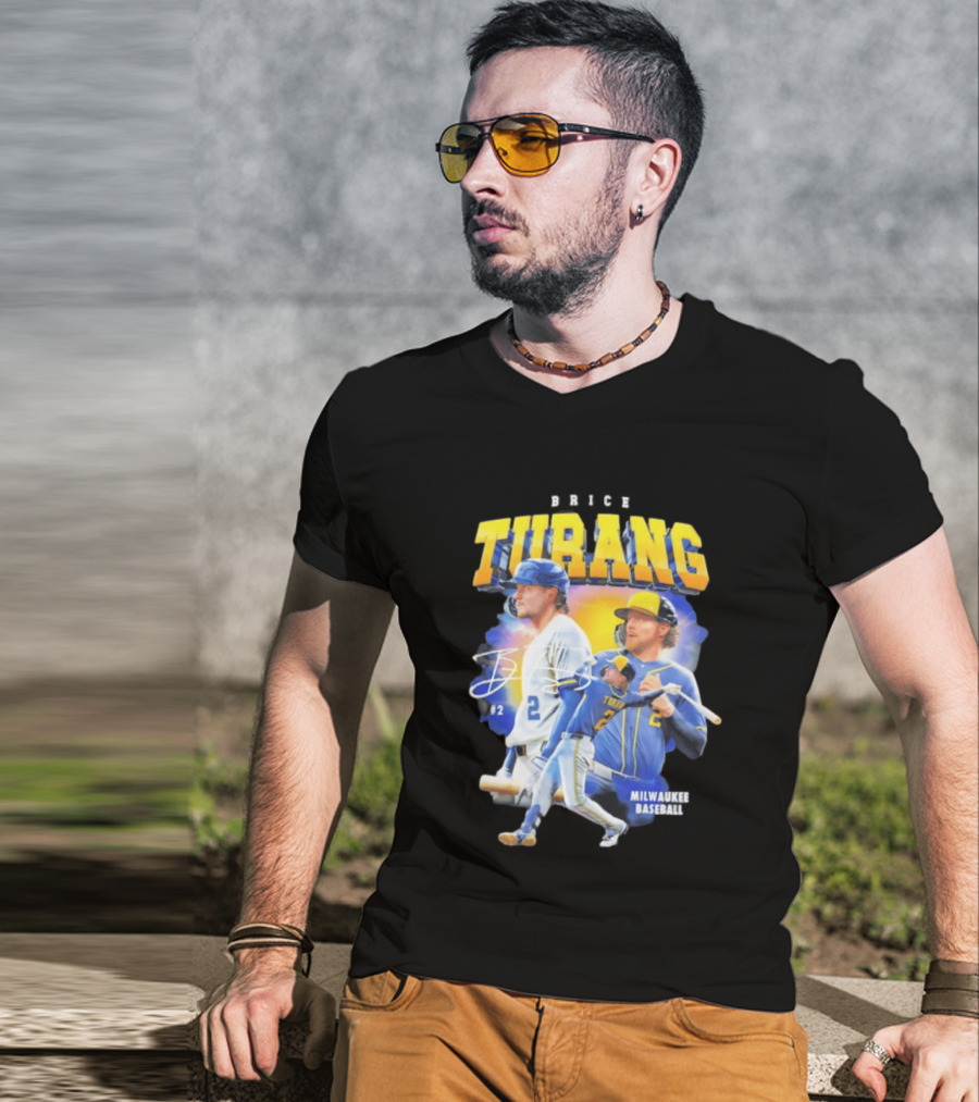 Brice Turang Milwaukee Brewers Baseball #2 T-Shirt
