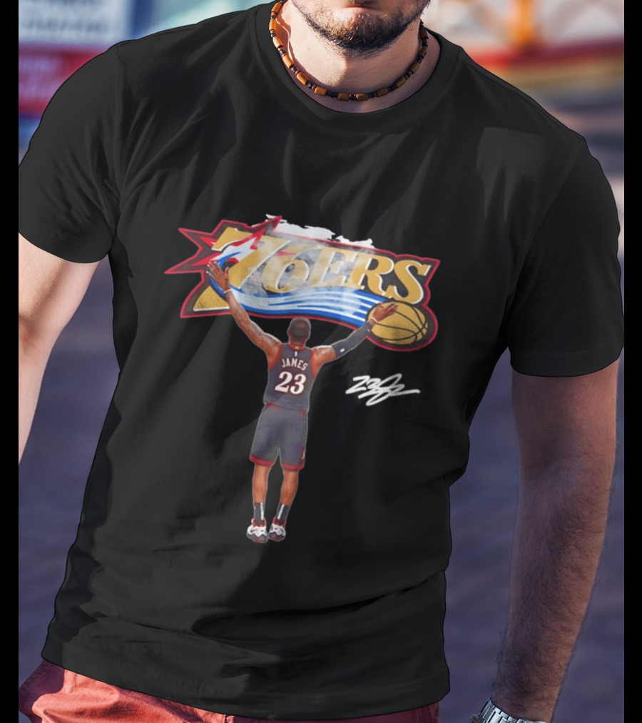 Philadelphia Sixers 76ers LeBron James Crossover Chalk Toss T-Shirt
