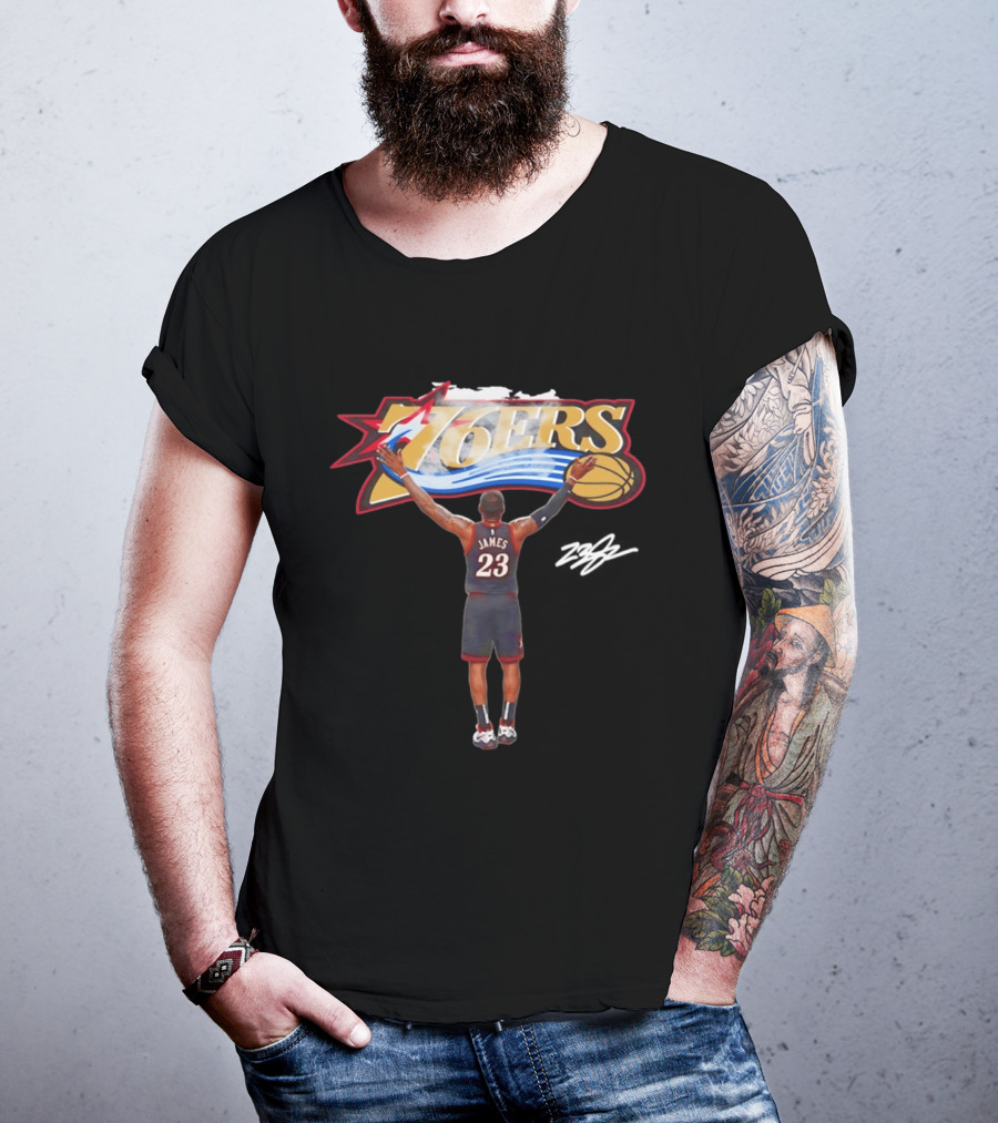 Philadelphia Sixers 76ers LeBron James Crossover Chalk Toss T-Shirt