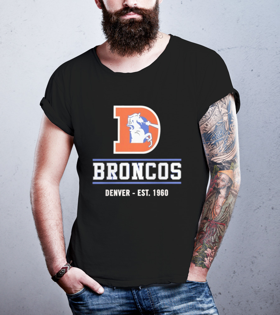 Denver Broncos D Logo Vintage Est 1960 Retro Team Spirit T-Shirt