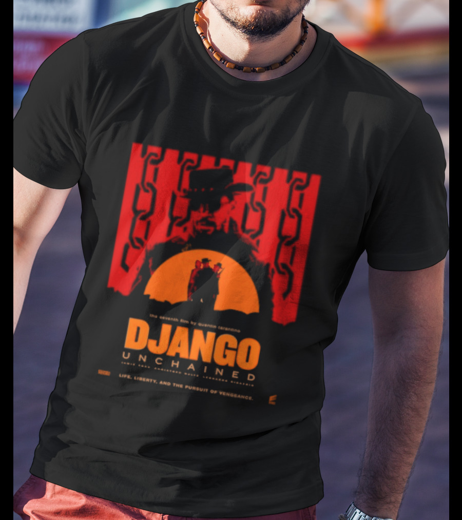 Django Unchained Life Liberty And The Pursuit Of Vengeance Red And Orange T-Shirt
