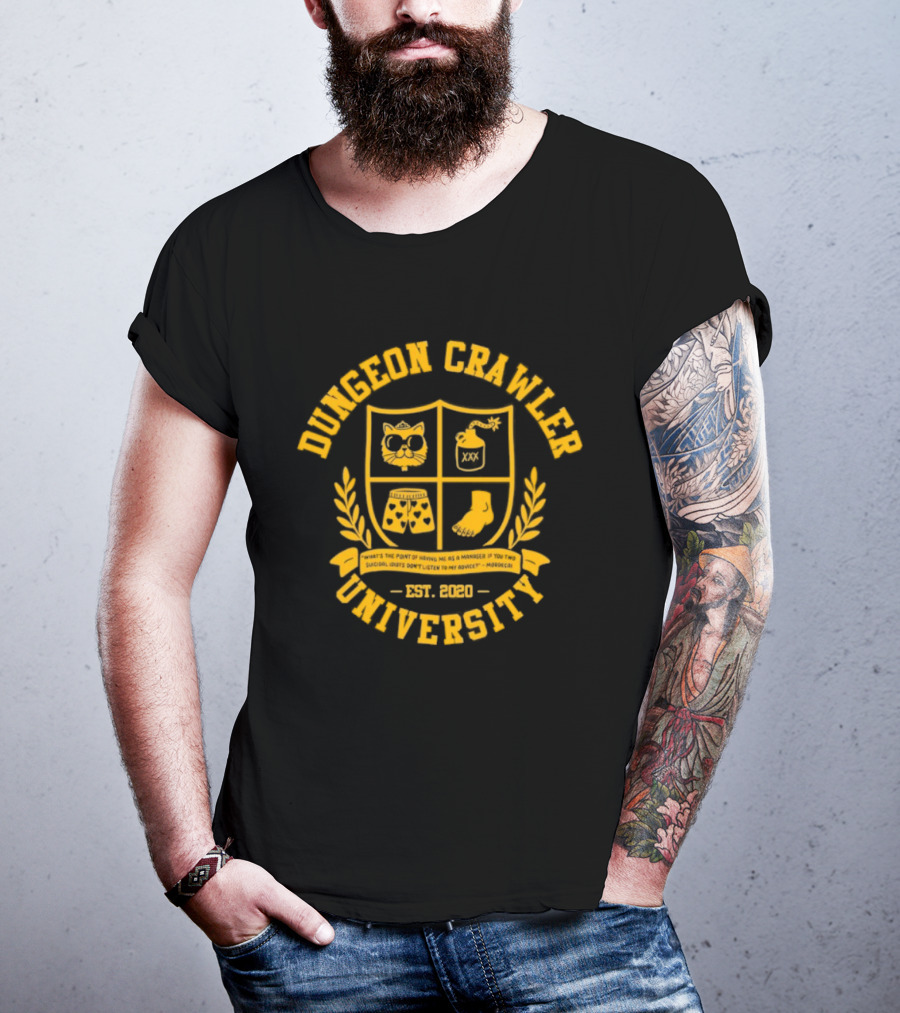 Dungeon Crawler University Crest Emblem What Is The Point Of Having Me As A Manager Est 2020 T-Shirt