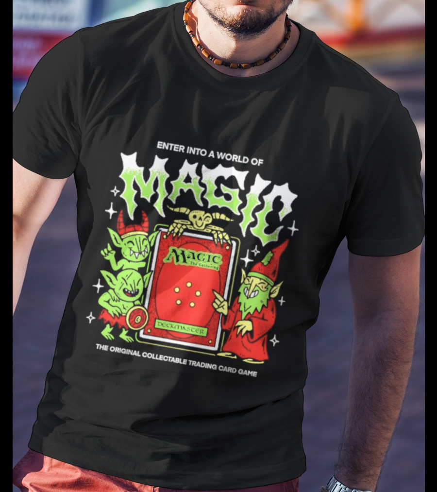 Enter Into A World Of Magic The Gathering Deckmaster Original Collectible Trading Card Game T-Shirt