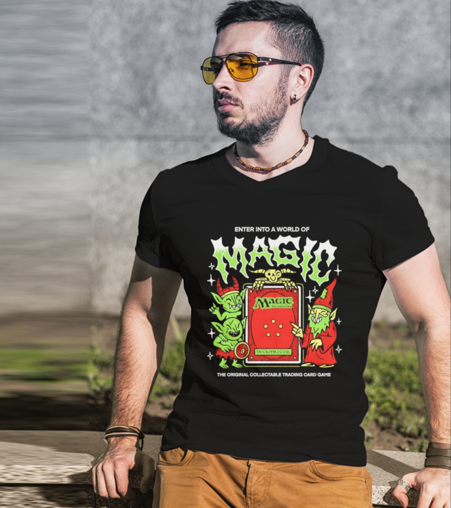 Enter Into A World Of Magic The Gathering Deckmaster Original Collectible Trading Card Game T-Shirt