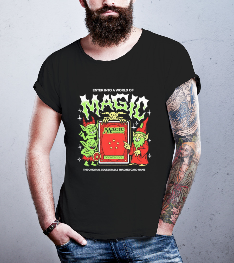 Enter Into A World Of Magic The Gathering Deckmaster Original Collectible Trading Card Game T-Shirt