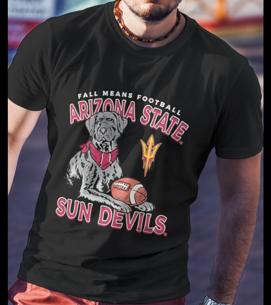 Fall Means Football Arizona State Sun Devils Mascot With Football T-Shirt