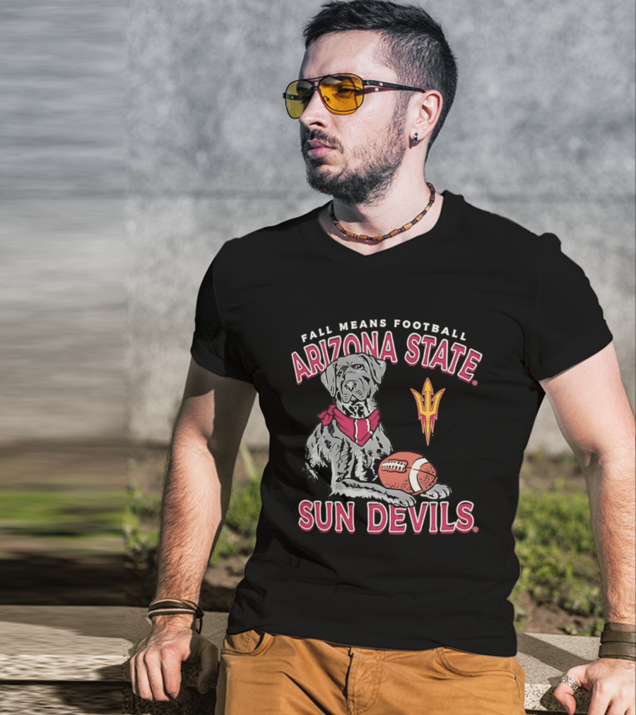 Fall Means Football Arizona State Sun Devils Mascot With Football T-Shirt