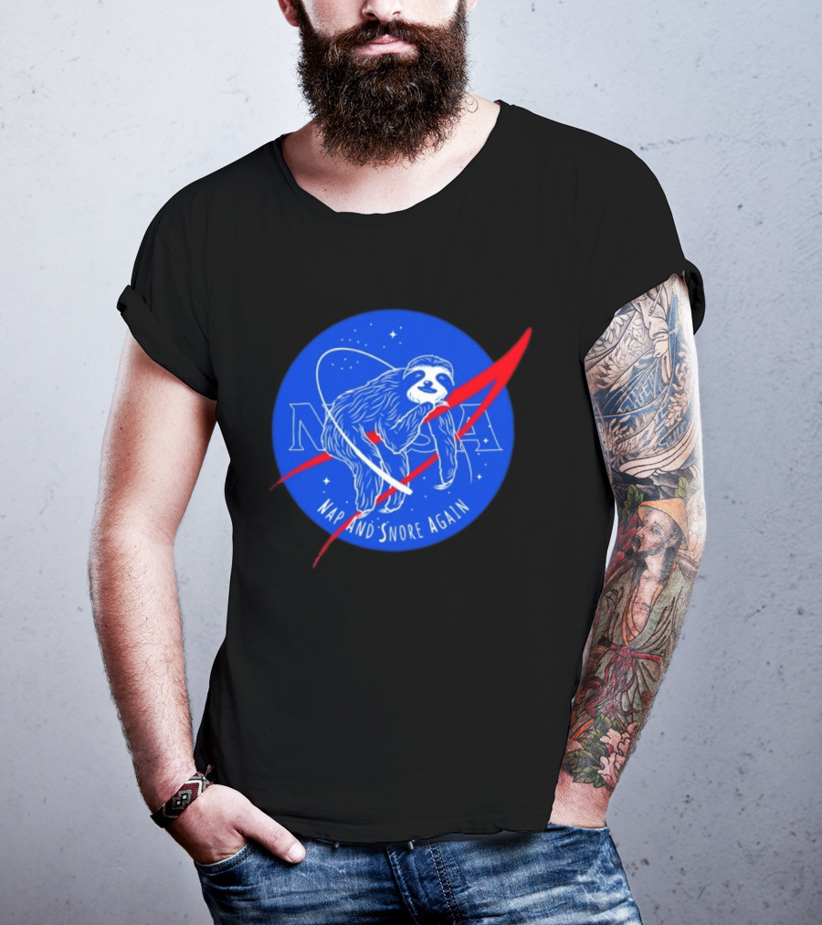 NASA Sloth Nap And Snore Again Space T-Shirt