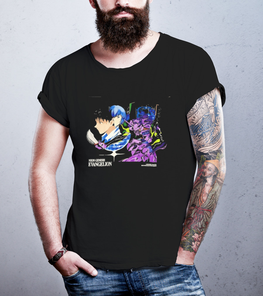Neon Genesis Evangelion Shinji Ikari Rei Ayanami Eva Unit 01 Anime Iconic Characters T-Shirt