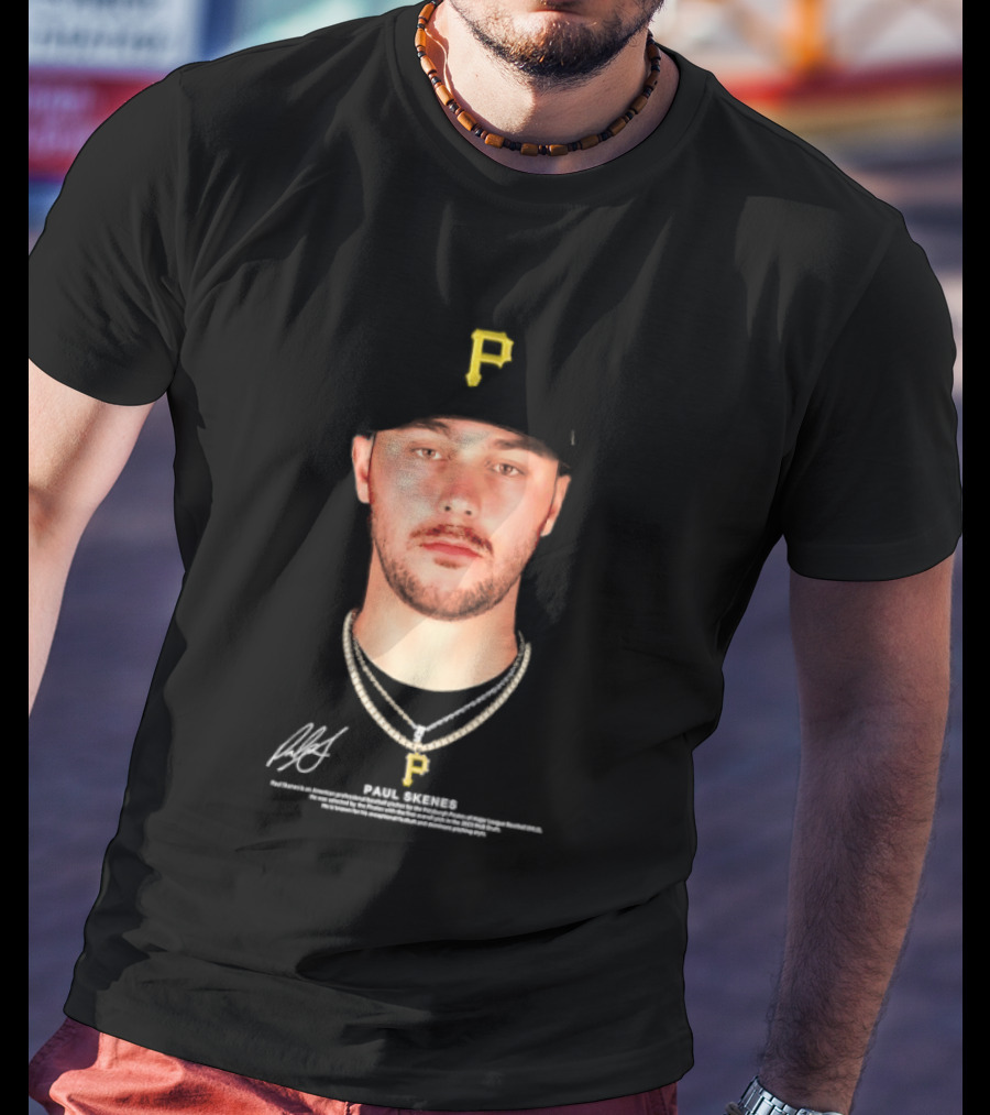 Paul Skenes Pittsburgh Pirates MLB Player Portrait And Signature T-Shirt