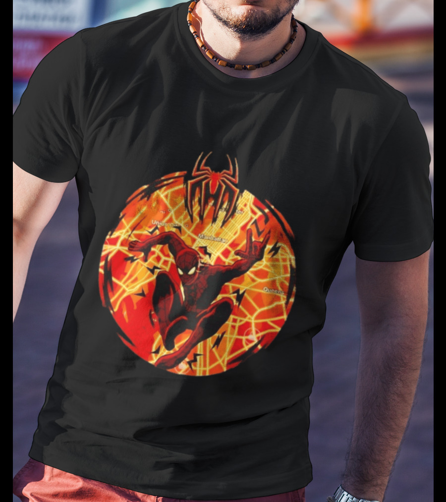 Spider Man Marvel Manhattan Map New York City Comics T-Shirt