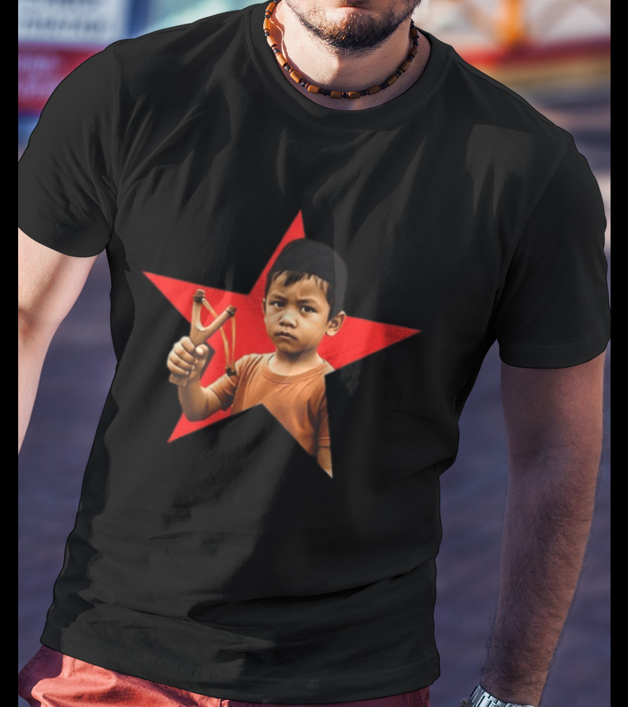 Kid Silop Goblog Anjing Loba Waduk Red Star Sling Shot 2 Sided T-Shirt