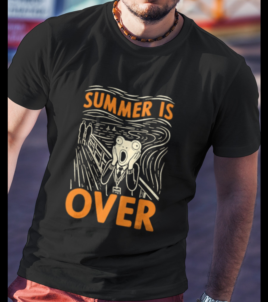 Summer Is Over Frog The Scream Teacher Art Print T-Shirt
